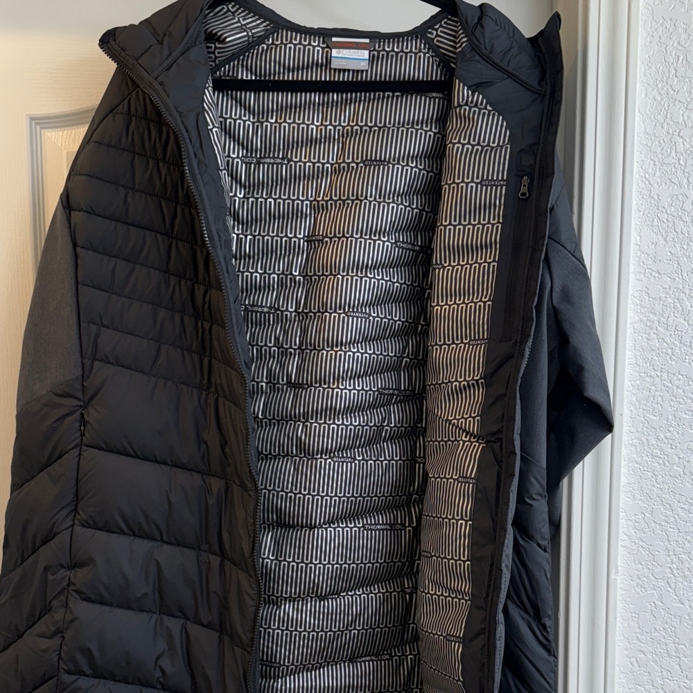 Columbia Oyanta Trail Long Hybrid Jacket Black with Dark Gray Sleeves 3X - Picture 4 of 7